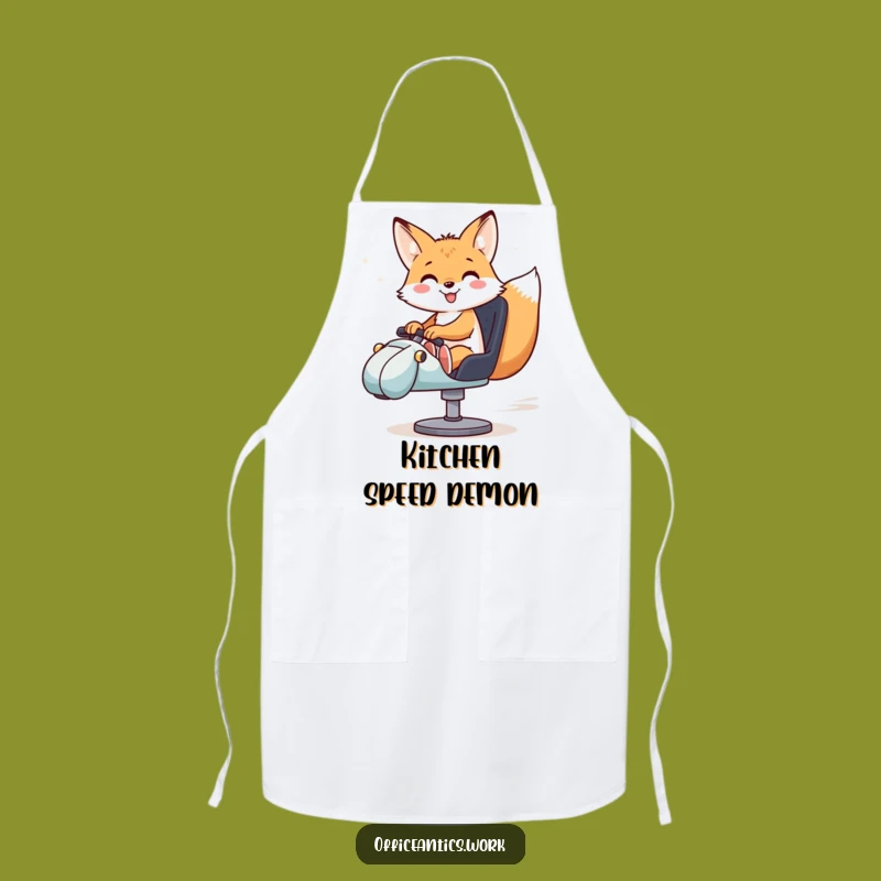 Funny Fox Chef Apron: Racing Fun for Kitchen Speedsters