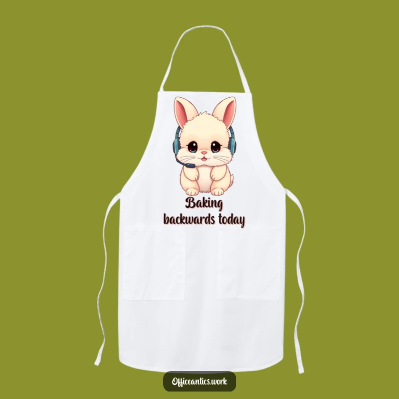Funny Rabbit Chef Apron: Tech-Savvy Protection with a Backward Twist