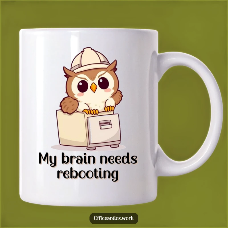 Funny Owl Hard Hat Mug: Cute Accountant Gift for Workplace Chaos