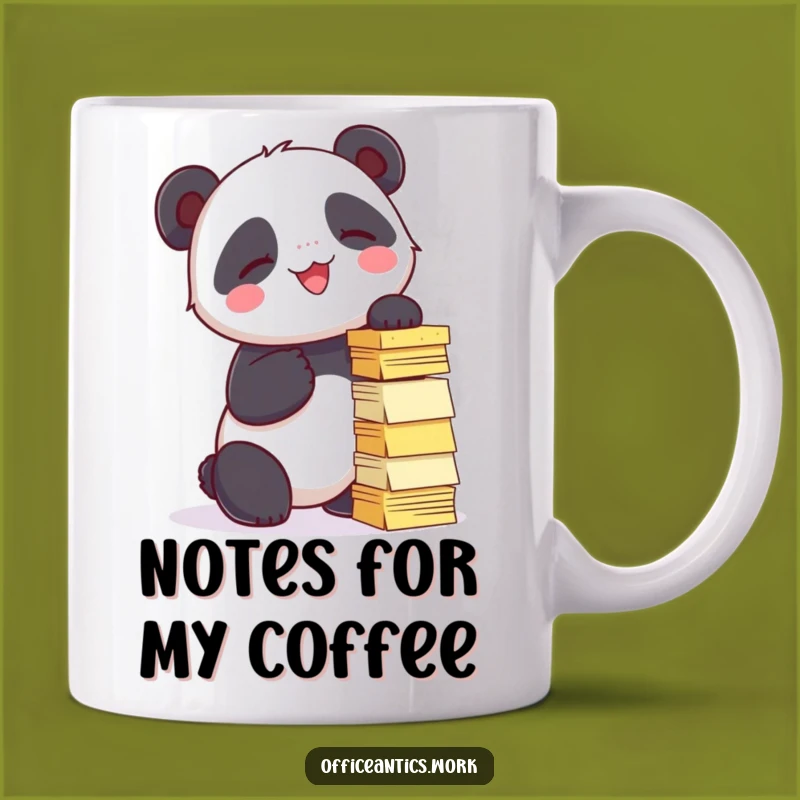 Funny Panda Sticky Note Mug: Adorable Office Gift for Tower Builders