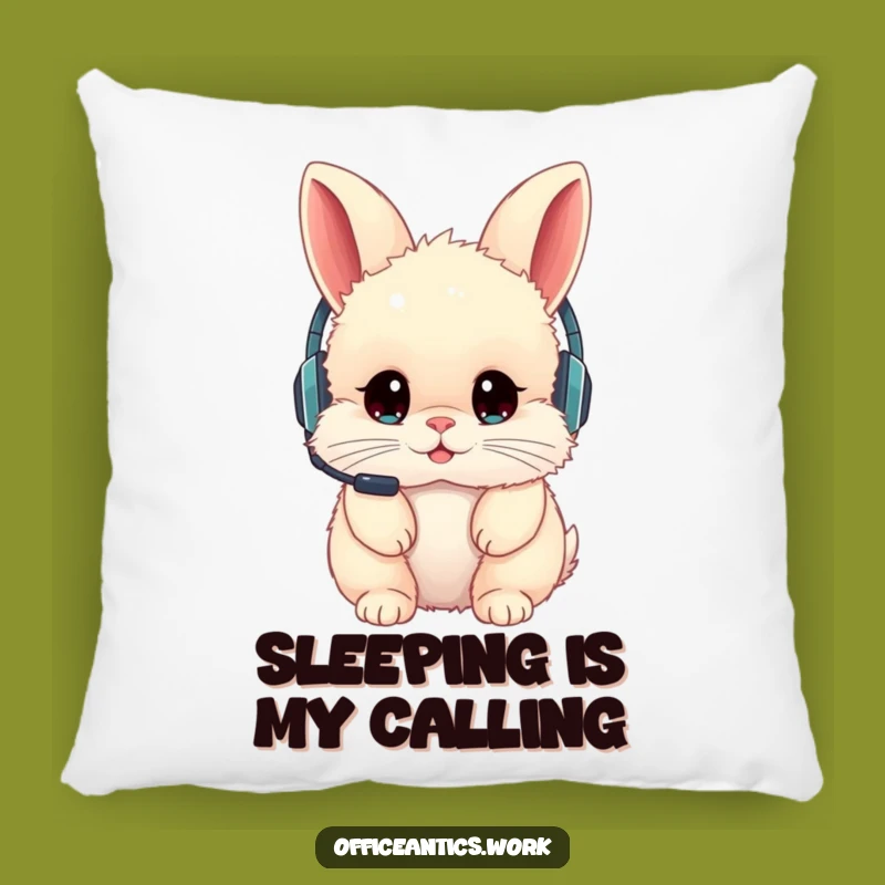 Soft Funny Rabbit Headset Pillow: Comfy Cushion for Tech-Fail Fans