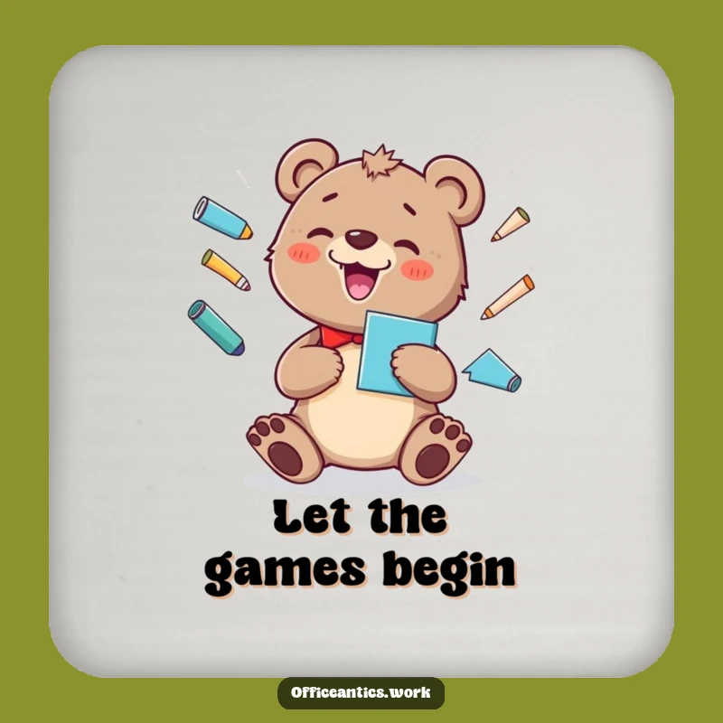 Funny Bear Cub Juggling Coaster: Protect Surfaces with Cheerful Style