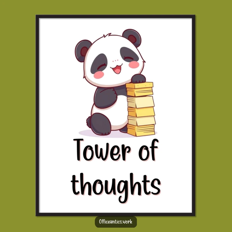 Funny Panda Sticky Note Poster: Whimsical Art for Playful Spaces
