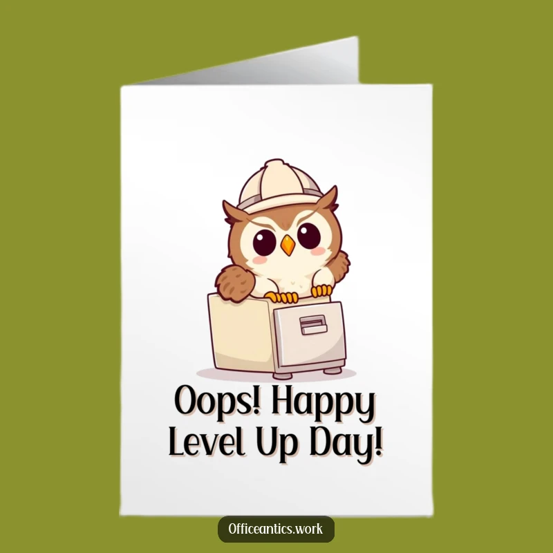Free Printable Birthday Card: Funny Owl Tripping, Hilarious DIY Downloadable Gift