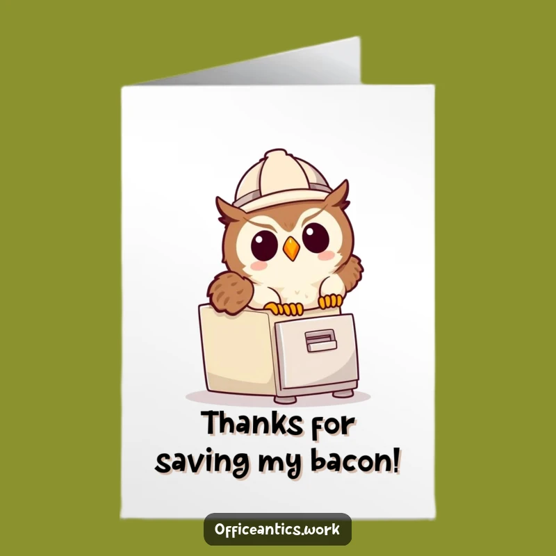 Free Printable Thank You Card: Funny Owl Tripping, Unique DIY Downloadable Gift