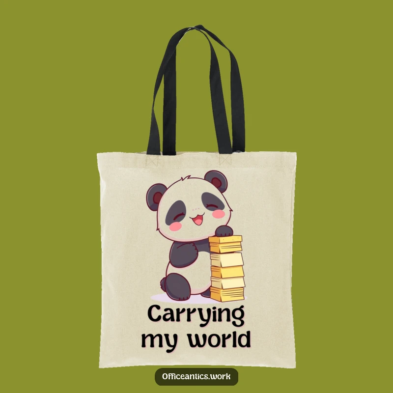 Funny Panda Sticky Note Tote Bag: Carry Your Projects with Giggles